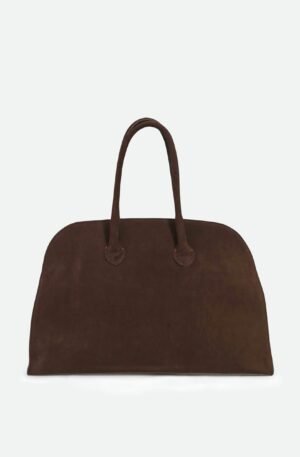 ARDEN HANDBAG IN ITALIAN SUEDE DARK BROWN