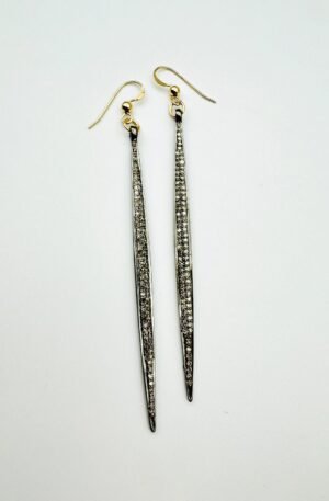 ISLA DOUBLE SIDED PAVE DIAMOND LONG EARRINGS