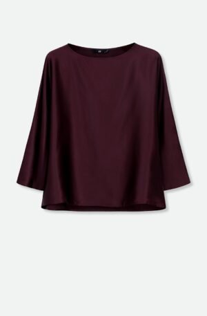 SYLVIE BRACELET SLEEVE BLOUSE IN SILK CHARMEUSE